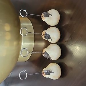 Pear Shaped Picture Holder or Card Holder, Set Oof 4
